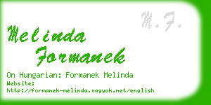 melinda formanek business card